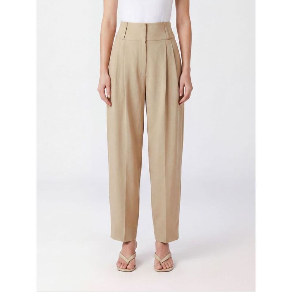 Toteme High-Waisted Wide-Leg Trousers In A Wool Blend With Concealed Fastening